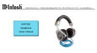 McIntosh MHP-1000 - Owners manual